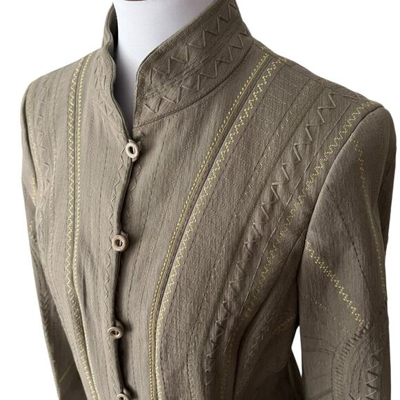 WORTH NY Vintage Jacket 12 Blazer Embroidered Large Bohemian Jacket Tailored - Picture 11 of 17